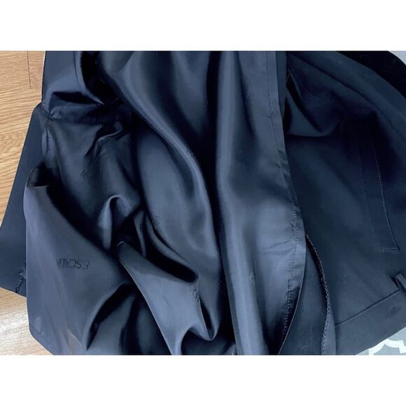 Escada Black Wool Gabardine Straight Skirt Germany Size 44/US 14 Classic Pockets - Picture 3 of 8